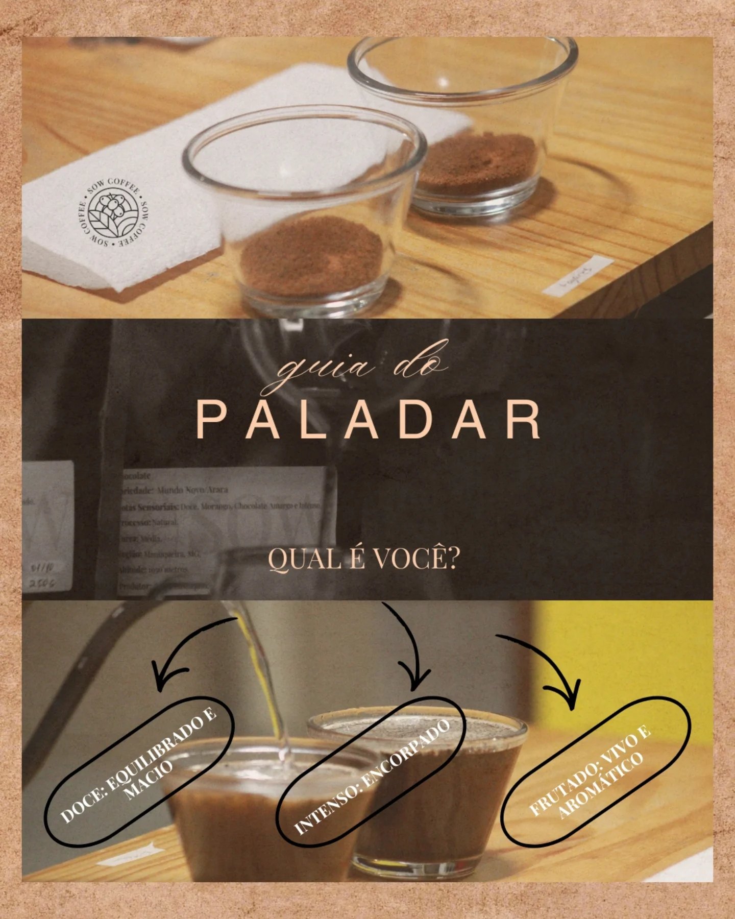 Guia do Paladar SOW Coffee - Doce, Intenso e Frutado